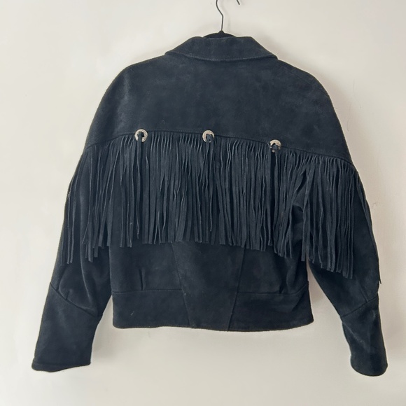 Vintage 1993 g4000 Leather Suede Fringe Jacket - Picture 2 of 8